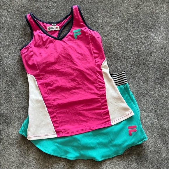 Fila pink & white work out tank, size XS - Picture 1 of 5